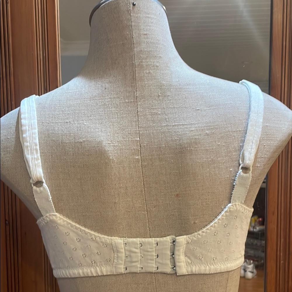 Vintage Love Pats White nursing bra cotton adjust easy open breast-feeding 36D - Picture 7 of 12